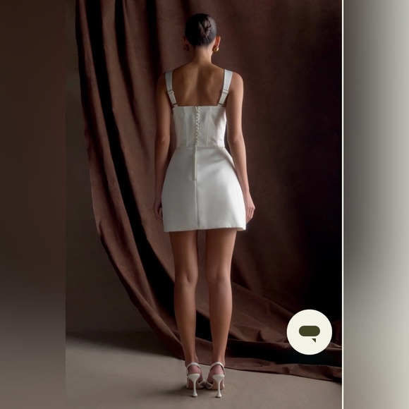 Meshki Isabel Satin Corset Mini Dress - White - Picture 2 of 6